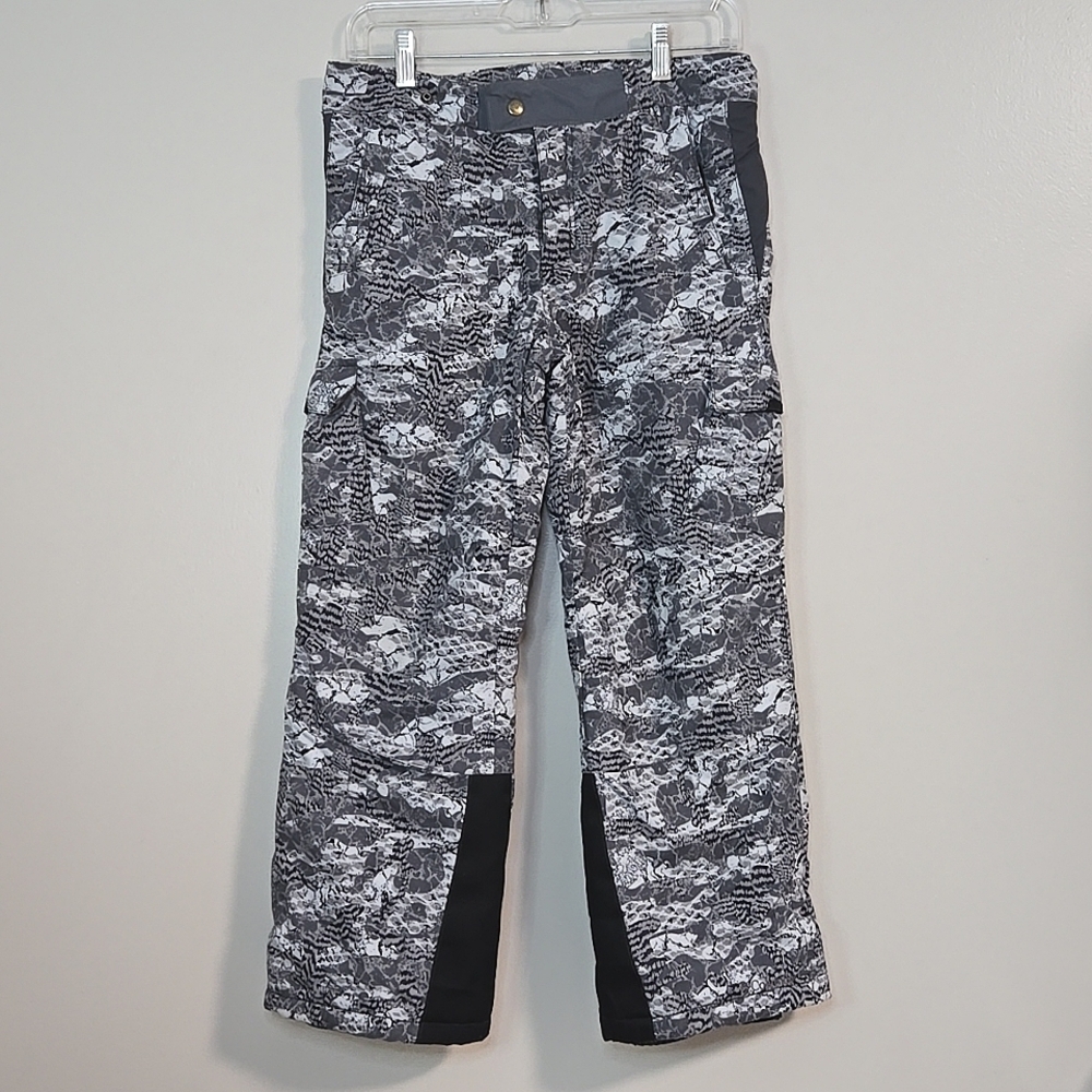 Columbia Kids Grey Patterned Ski Pants, Size 10-12 ~ EUC